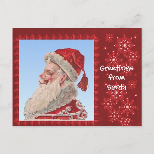 Grüße von Santa Feiertagspostkarte (Vorderseite)