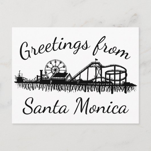 Grüße von Santa Monica California CA Pier Postkarte (Vorderseite)