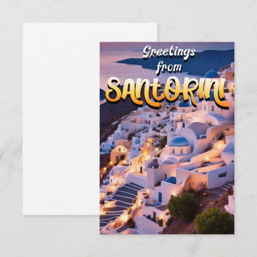Grüße von Santorini Dankeskarte (Vorne/Hinten)