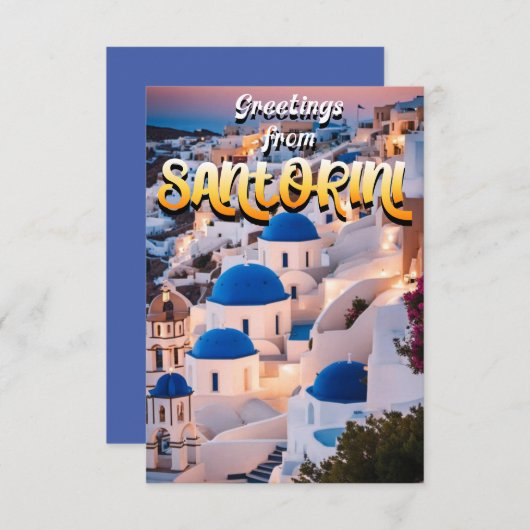 Grüße von Santorini Dankeskarte (Vorne/Hinten)