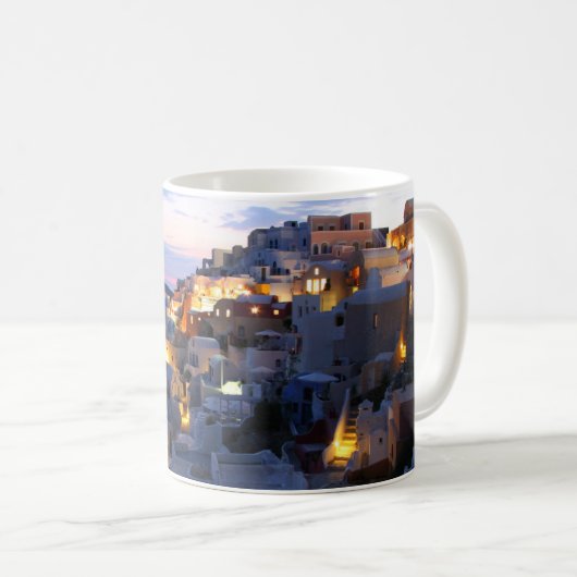 Grüße von Santorini Kaffeetasse (VorderseiteRechts)
