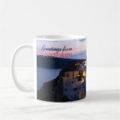 Grüße von Santorini Kaffeetasse (Links)