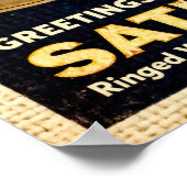 Grüße von Saturn Retro Sci-Fi Poster (Ecke)