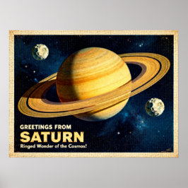 Grüße von Saturn Retro Sci-Fi Poster