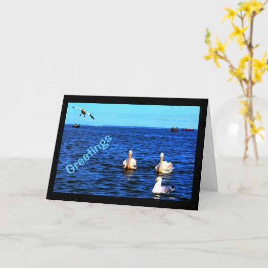 Grüße von schönem SeeWinnebago Karte (Gelbe Blume)