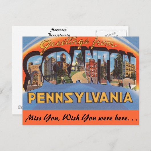Grüße von Scranton Postkarte (Vorne/Hinten)