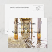Grüße von Scripps Pier Postkarte (Vorne/Hinten)