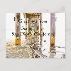 Grüße von Scripps Pier Postkarte