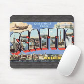 Grüße von Seattle Washington, Vintag Mousepad (Mit Mouse)
