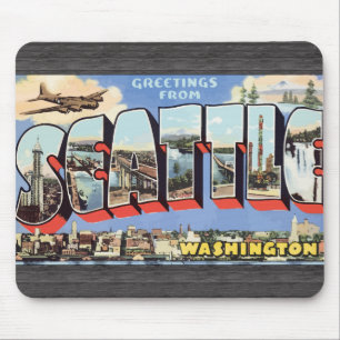 Grüße von Seattle Washington, Vintag Mousepad