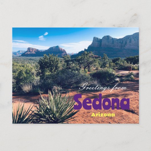 Grüße von Sedona Arizona Landschaftliche Postkarte (Vorderseite)