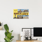 Grüße von Sioux City Iowa, Vintag Poster (Heimbüro)