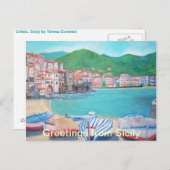 Grüße von Sizilien Postcard Postkarte (Vorne/Hinten)