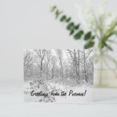 Grüße von Snowy Poconos Postkarte (Stehend Vorderseite)