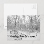 Grüße von Snowy Poconos Postkarte (Vorne/Hinten)
