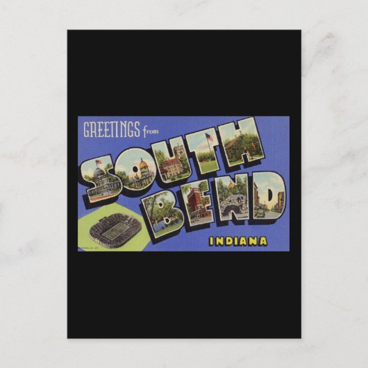 Grüße von South Bend Indiana Postkarte (Vorderseite)