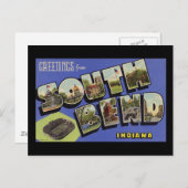 Grüße von South Bend Indiana Postkarte (Vorne/Hinten)