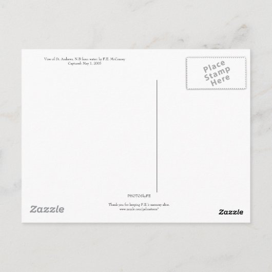 Grüße von St. Andrews, N.B. Postkarte (Rückseite)