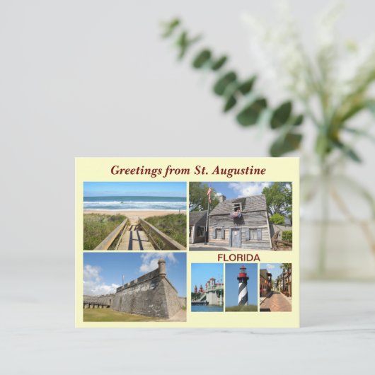 Grüße von St. Augustine, Florida Postkarte (Stehend Vorderseite)