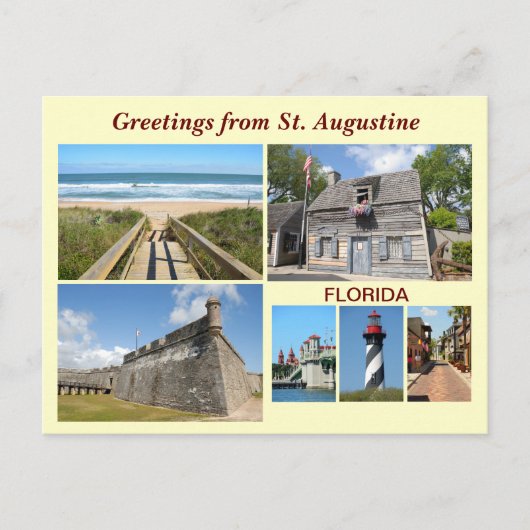 Grüße von St. Augustine, Florida Postkarte (Vorderseite)