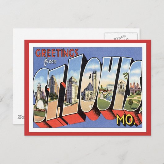 Grüße von St.Louis Missouri Postkarte (Vorne/Hinten)