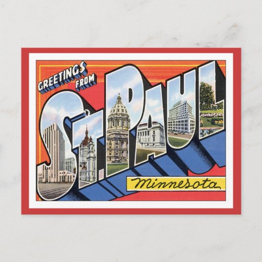 Grüße von St.Paul Minnesota Postkarte (Vorderseite)