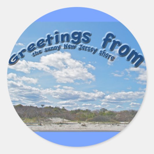 Grüße von Sunny New Jersey Shore Stickers (Vorderseite)