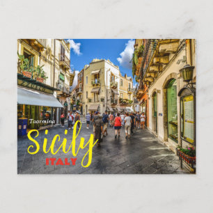Grüße von Taormina Sizilien Italien Postcard Postkarte