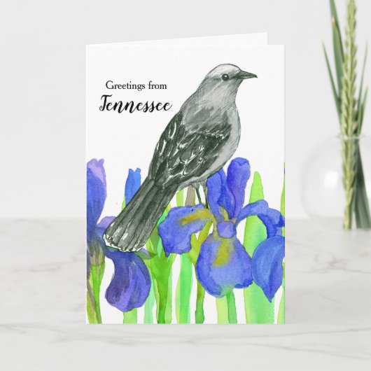 Grüße von Tennessee Mockingbird Iris Karte (Vorderseite)