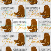 Grüße von Texas Cowboy Boots Stoff (Kachel)