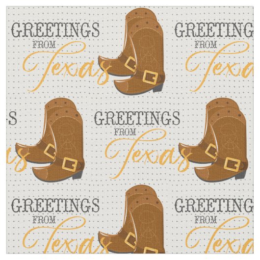 Grüße von Texas Cowboy Boots Stoff (Nahaufnahme)
