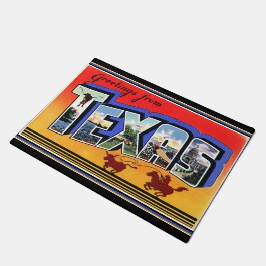 Grüße von Texas-Fußmatte Fußmatte (Schrägansicht)