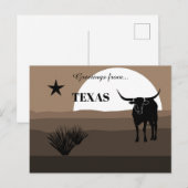 Grüße von Texas State Earth Tones Postkarte (Vorne/Hinten)