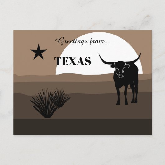 Grüße von Texas State Earth Tones Postkarte (Vorderseite)