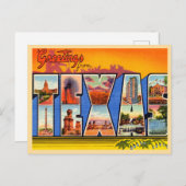 Grüße von Texas Vintage Travel Postkarte (Vorne/Hinten)