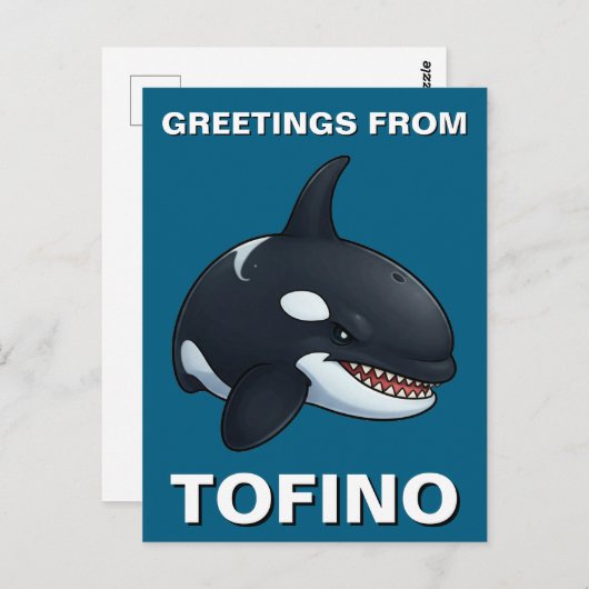 Grüße von Tofino Orca Postkarte (Vorne/Hinten)