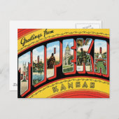 Grüße von Topeka Kansas Postkarte (Vorne/Hinten)