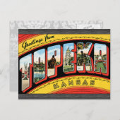 Grüße von Topeka Kansas, Vintag Postkarte (Vorne/Hinten)