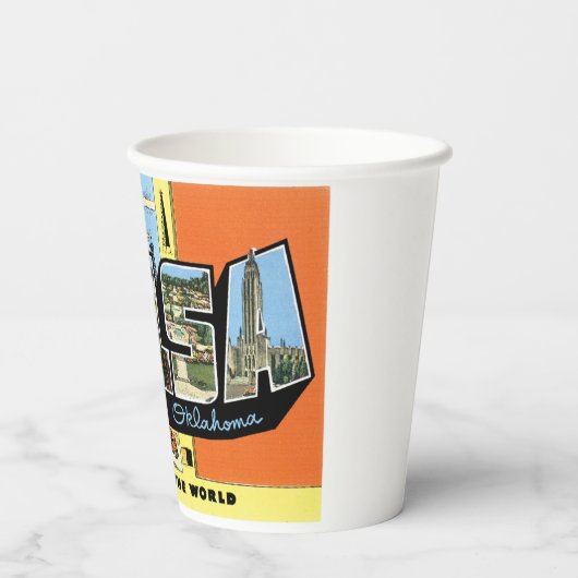 Grüße von Tulsa, Oklahoma! Pappbecher (Rückseite)