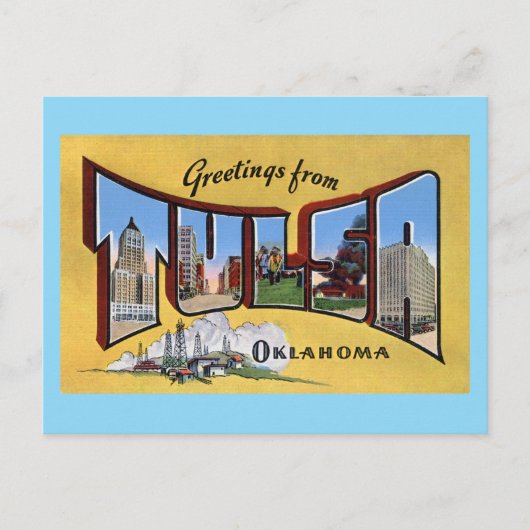 Grüße von Tulsa Oklahoma Travel Postcard Postkarte (Vorderseite)