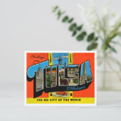 Grüße von Tulsa, Oklahoma Vintage Travel Postkarte (Stehend Vorderseite)