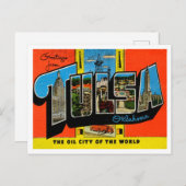 Grüße von Tulsa, Oklahoma Vintage Travel Postkarte (Vorne/Hinten)