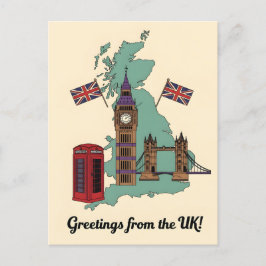 Grüße von UK British Landmarks Travel Postkarte