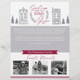 Grüße von unserer Zuhause bis Weihnachten der ganz Briefbogen