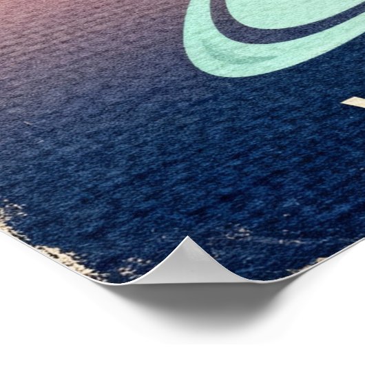 Grüße von Uranus Retro SciFi Poster (Ecke)