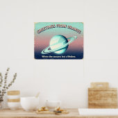 Grüße von Uranus Retro SciFi Poster (Küche)