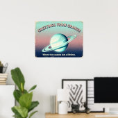 Grüße von Uranus Retro SciFi Poster (Heimbüro)