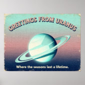 Grüße von Uranus Retro SciFi Poster (Vorne)