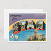 Grüße von Utah Vintage Travel Postkarte (Vorne/Hinten)