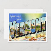 Grüße von Vermont Vintage Travel Postkarte (Vorne/Hinten)